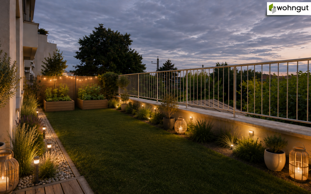 Visualisierung Garten bei Nacht_KI generiert